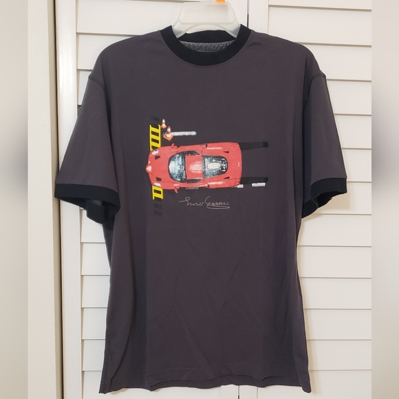 Ferrari Official Men's T Shirt Enzo Ferrari Sign Dark Grey Red Car Design Size M - Picture 2 of 11